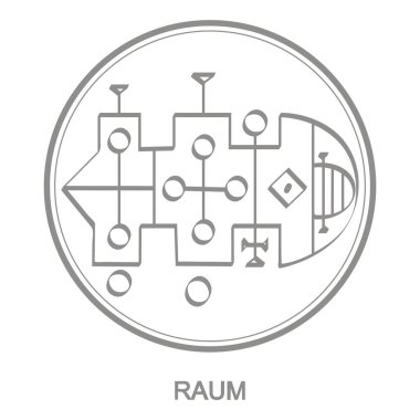  Vector icon with symbol of demon Raum. Sigil of Demon Raum clipart