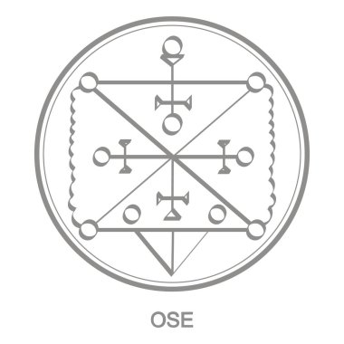 İblis Ose sembolü ile vektör simgesi. Şeytan Ose'nin Sigil'i