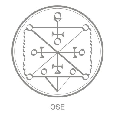 Vector icon with symbol of demon Ose. Sigil of Demon Ose clipart