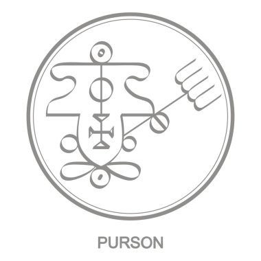 Şeytan Purson sembolü ile Vektör simgesi. Şeytan Purson'un Sigil'i