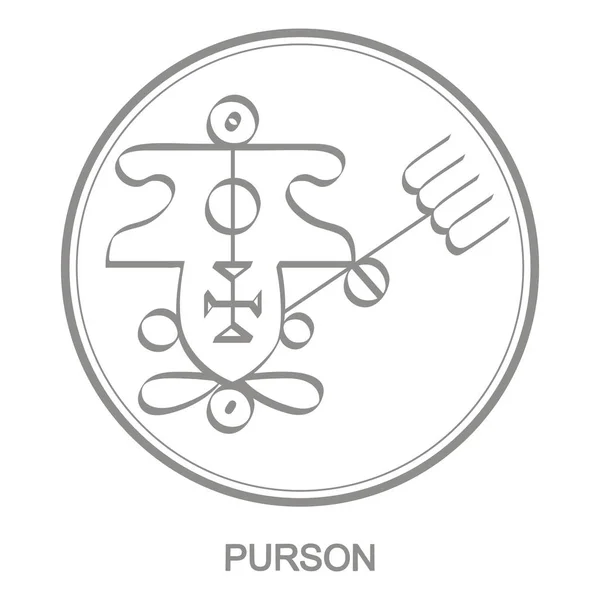 Icono Vectorial Con Símbolo Del Demonio Purson Sigil Demon Purson — Vector de stock