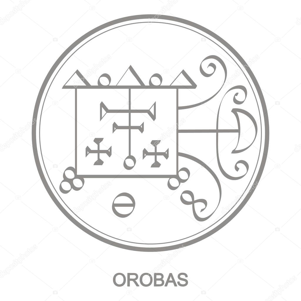 Vector icon with symbol of demon Orobas. Sigil of Demon Orobas