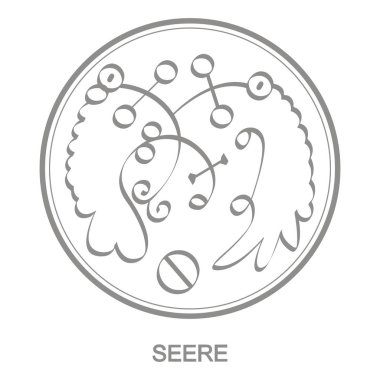 Vector icon with symbol of demon Seere. Sigil of Demon Seere clipart