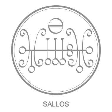 Vector icon with symbol of demon Sallos. Sigil of Demon Sallos clipart