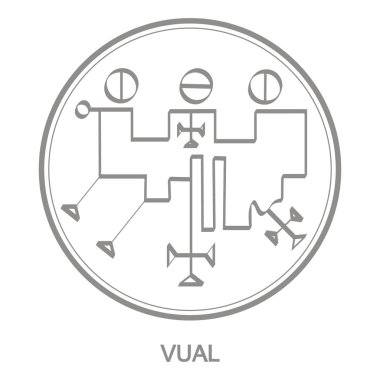 Vector icon with symbol of demon Vual. Sigil of Demon Vual clipart