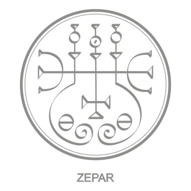 İblis Zepar sembolü ile Vektör simgesi. İblis Zepar'ın Sigil'i