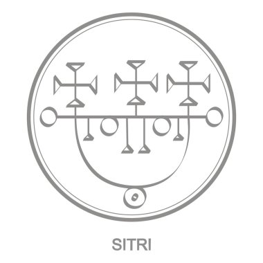 Şeytan Sitri sembolü ile Vektör simgesi. Şeytan Sitri'nin Sigil'i