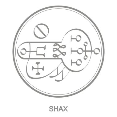 Şeytan Shax sembolü ile Vektör simgesi. Şeytan Şax'li Sigil