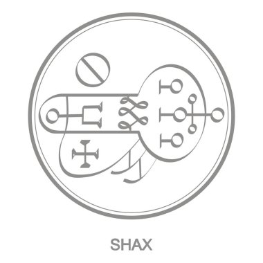 Vector icon with symbol of demon Shax. Sigil of Demon Shax clipart