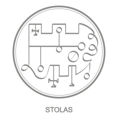 Vector icon with symbol of demon Stolas. Sigil of Demon Stolas clipart