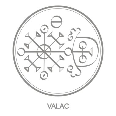 Şeytan Valac sembolü ile Vektör simgesi. Şeytan Valac'ın Sigil'i