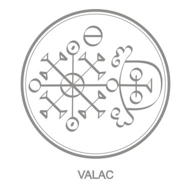 Vector icon with symbol of demon Valac. Sigil of Demon Valac clipart