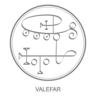 İblis Valefar sembolü ile Vektör simgesi. Şeytan Valefar'ın Sigil'i