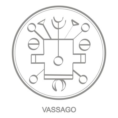 Vector icon with symbol of demon Vassago. Sigil of Demon Vassago clipart
