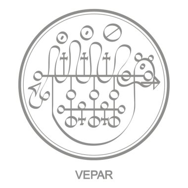 Şeytan Vepar sembolü ile Vektör simgesi. Şeytan Vepar'ın Sigil'i