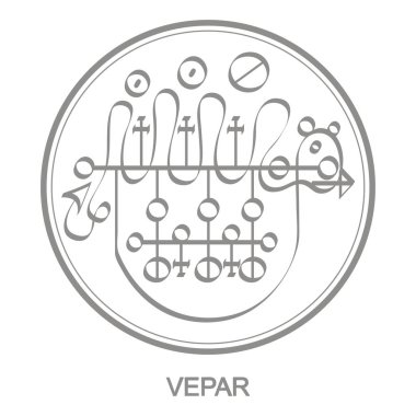Vector icon with symbol of demon Vepar. Sigil of Demon Vepar clipart
