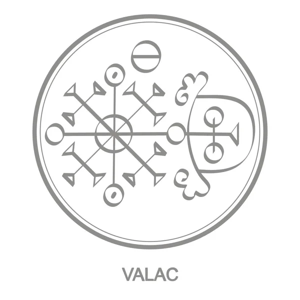 Icono Vectorial Con Símbolo Del Demonio Valac Sigil Demon Valac — Vector de stock