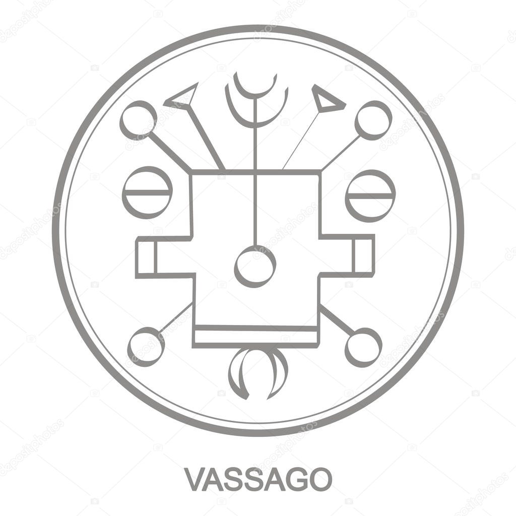 Vector icon with symbol of demon Vassago. Sigil of Demon Vassago