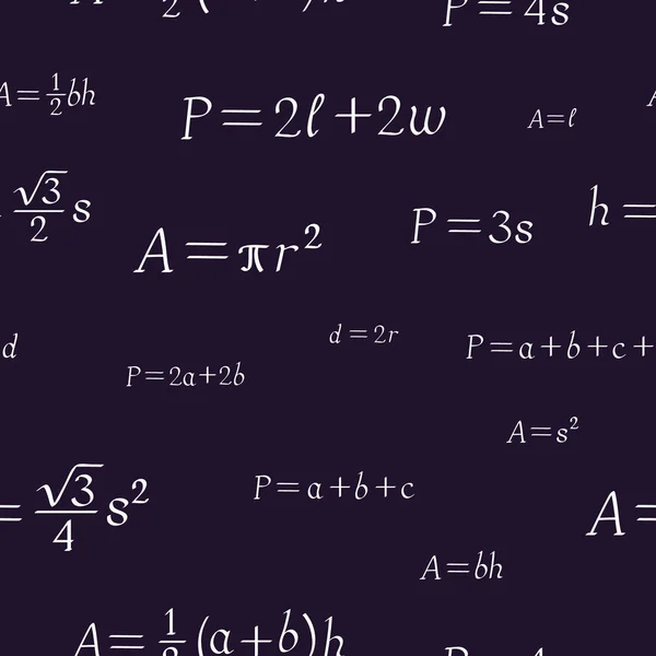 Seamless Pattern Geometry Figure Formulas — Stock Vector