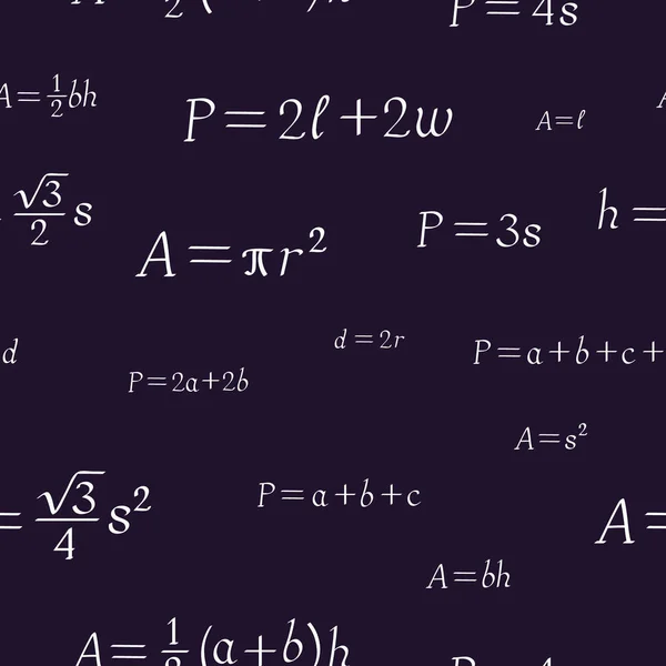 Patrón Sin Costura Con Figura Geometría Fórmulas — Archivo Imágenes Vectoriales