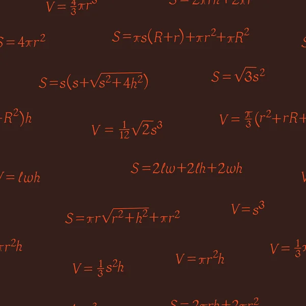 Modello Senza Cuciture Con Figura Formule Geometria — Vettoriale Stock