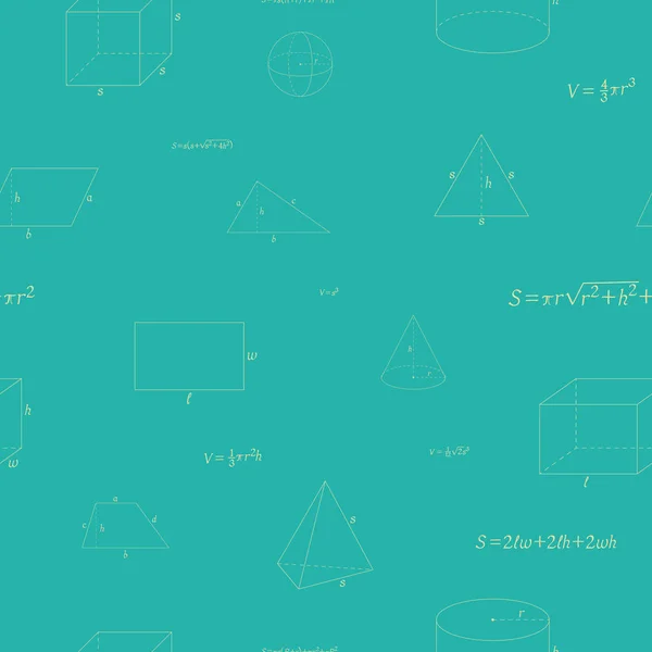 Seamless Pattern Geometry Figure Formulas — Stock Vector