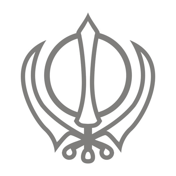 Vector icon with Sikh symbol Khanda