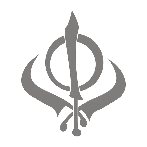 Ícone Vetorial Com Símbolo Sikh Khanda — Vetor de Stock