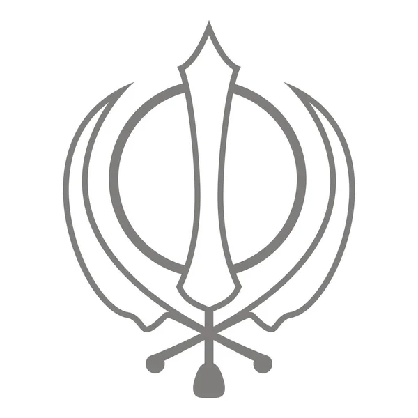 Icona Vettoriale Con Simbolo Sikh Khanda — Vettoriale Stock