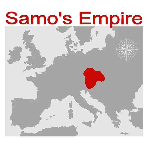Ilustración Vectorial Con Mapa Del Imperio Del Samo — Vector de stock