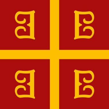 Tasarımınız için Bizans İmparatorluk bayrağı taşıyan vektör resmi