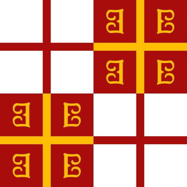 Tasarımınız için Bizans İmparatorluk bayrağı taşıyan vektör resmi
