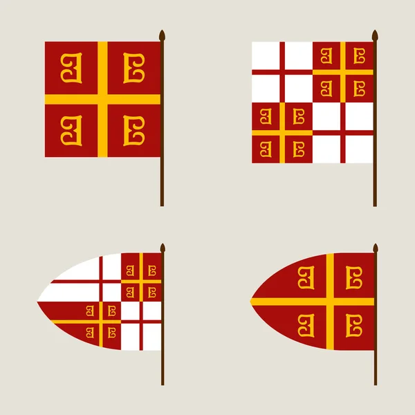 Imagen Vectorial Con Bandera Imperial Bizantina Para Diseño — Vector de stock