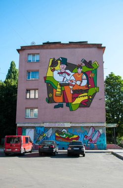 Chernihiv / Ukrayna - 06 / 20 / 2020: Evin duvarına grafiti