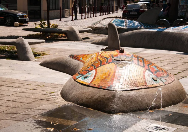 Sculpture Form Whales Covered Mosaic Burgas Bulgaria — Stock Photo, Image