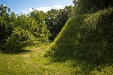Çayır ve yemyeşil otlarla kaplı güzel tepelerle muhteşem bir manzara.