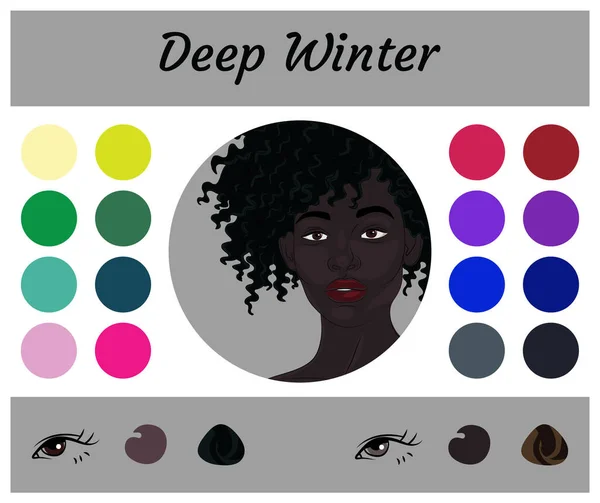 Paleta Wektorowa Sezonowej Analizy Kolorów Dla Głębokiej Zimy Najlepsze Kolory — Wektor stockowy
