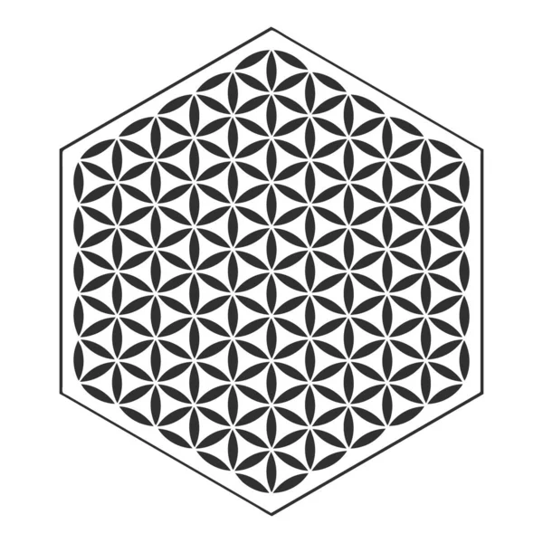 あなたのデザインのための生命の古代のシンボルの花のベクトルアイコン — ストックベクタ