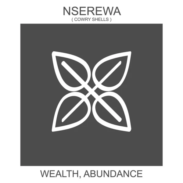 アフリカのアディンクラ記号 ネセレワ のベクトルアイコンです 富と豊かさの象徴 — ストックベクタ