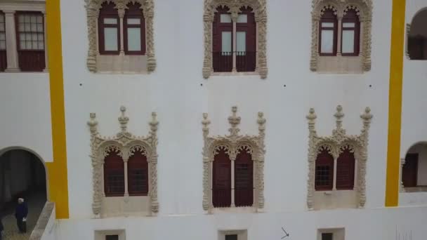 Bela Vista Cima Sintra Portugal Palácio Nacional Sintra Vista Superior — Vídeo de Stock