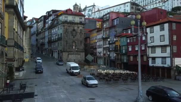 Vue Aérienne Sur Les Toits Rouges Les Maisons Les Rues — Video