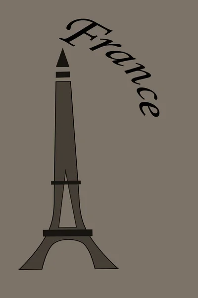 Ilustrație Turnului Eiffel Din Franța Fundal Maro — Vector de stoc