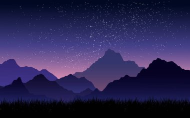 Başlayan Gece Dağı manzarası
