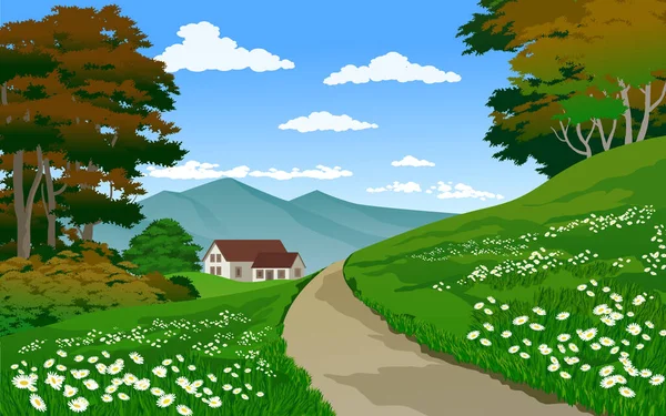 Otlağı ve yolu olan güzel bir kırsal.