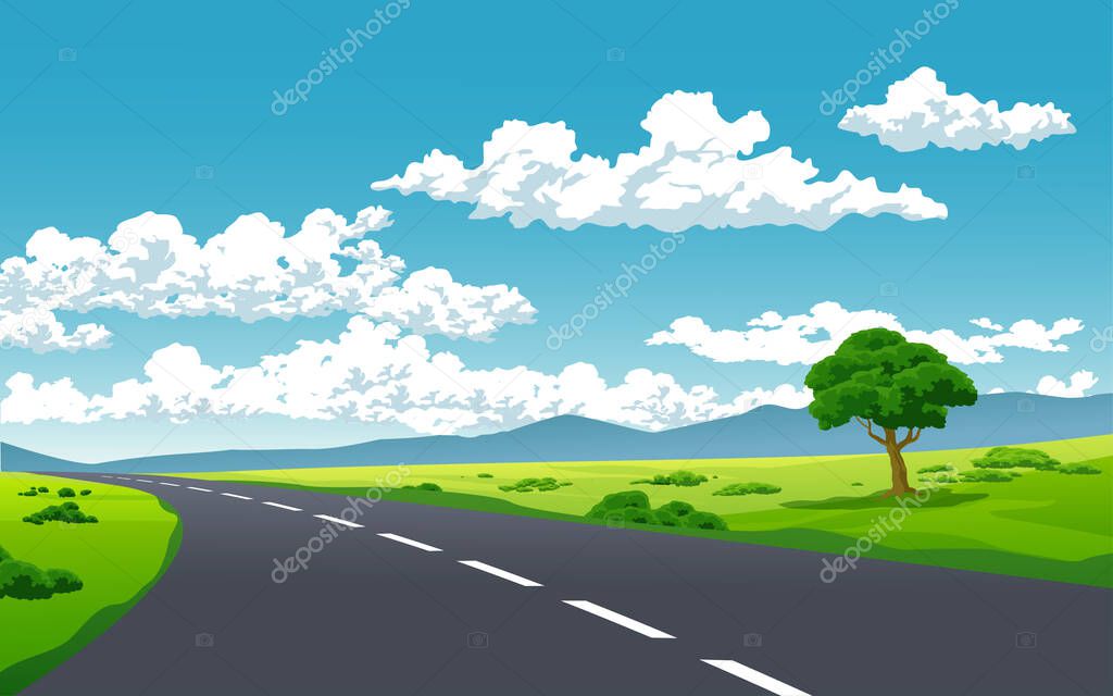 Empty road in sunny day
