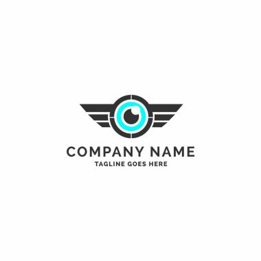 Logo tasarım robot, mavi göz logo