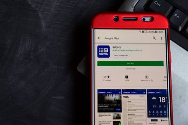 Bekasi, West Java, Endonezya. 18 Kasım 2018: 9news dev app akıllı telefon ekranında. 9news dokuz ağ Australia Pty Ltd tarafından geliştirilen bir freeware web tarayıcıdır