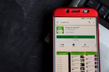 Bekasi, West Java, Endonezya. 18 Kasım 2018: Aa App için Android dev app akıllı telefon ekranında. Aa App için Android Androidauthority.com tarafından geliştirilen bir freeware web tarayıcıdır