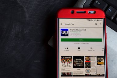 Bekasi, West Java, Endonezya. 18 Kasım 2018: The Washington Post dev app akıllı telefon ekranında. Washington Post Washington Post tarafından geliştirilen bir freeware web tarayıcıdır