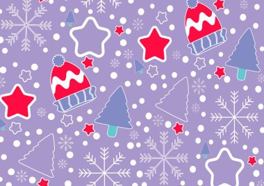 Noel afiş vektör arka plan şablonu renkli öğeleri gibi hediyeler ve süslemeleri. Vektör çizim.